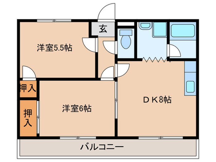 ラフィーネ石尾台の物件間取画像
