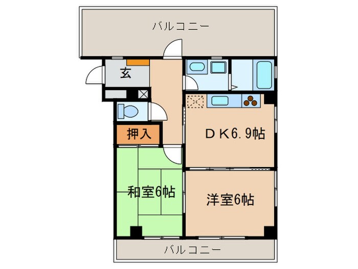 名西ハイツの物件間取画像