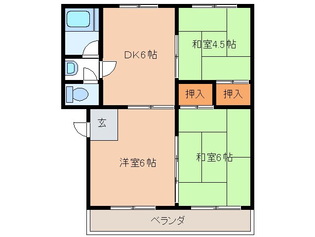 丹羽コ－ポラス（４０２）の物件間取画像