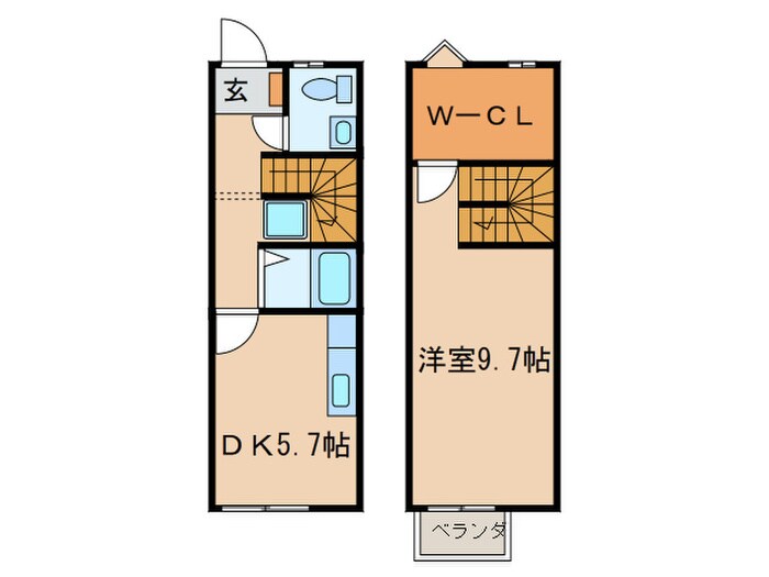 メゾネット５富士塚の物件間取画像