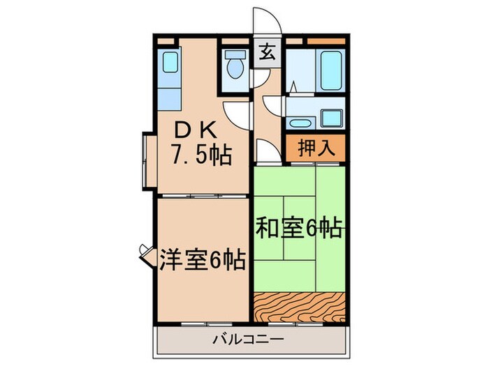 シャトー若葉の物件間取画像