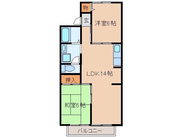 サンライズ（西棟）の物件間取画像