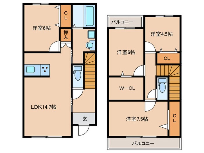 毛受コダテックス　B棟の物件間取画像