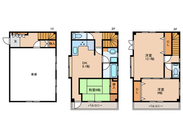 山田西町3丁目戸建の物件間取画像