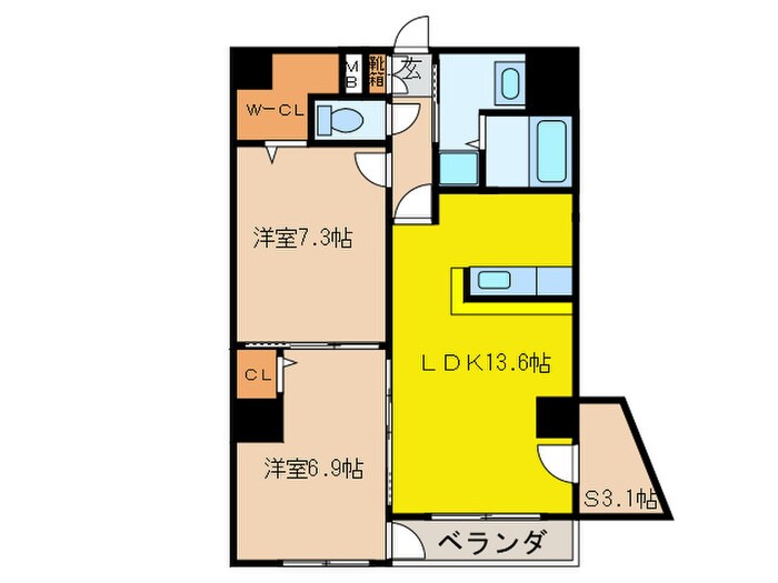 レジデンス岩島の物件間取画像