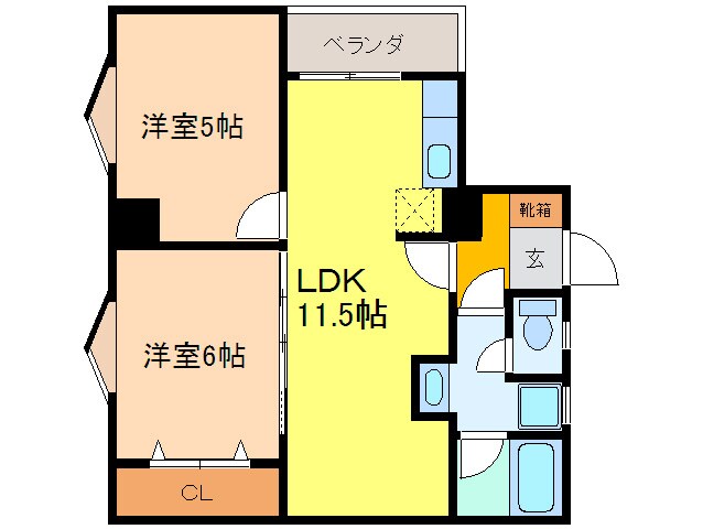 レジデンス岩島の物件間取画像