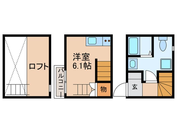 アースクエイク上条A棟の物件間取画像