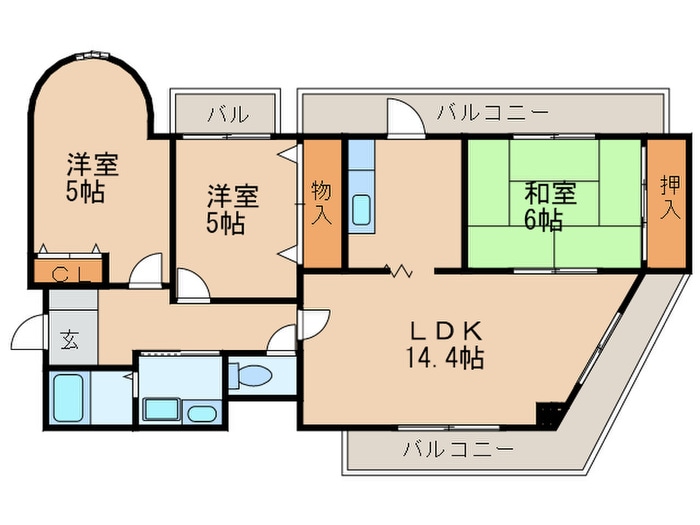 ル・ブラン本山の物件間取画像