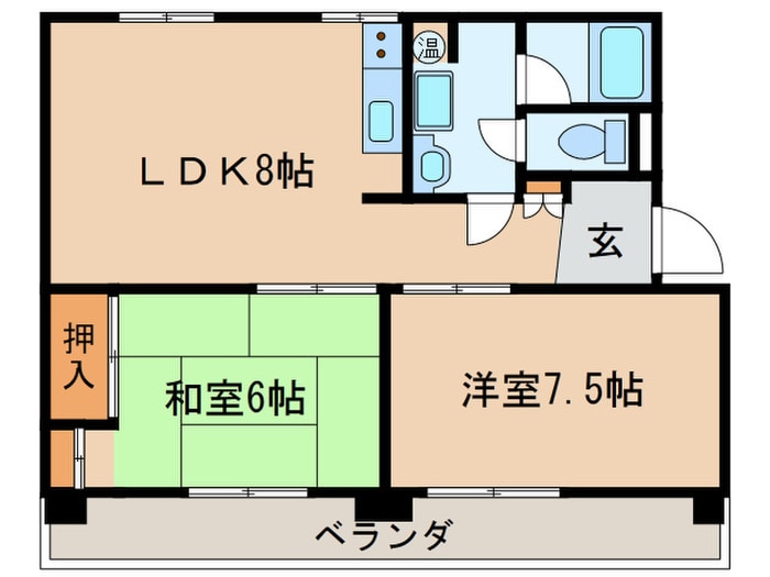 親交ハイツの物件間取画像