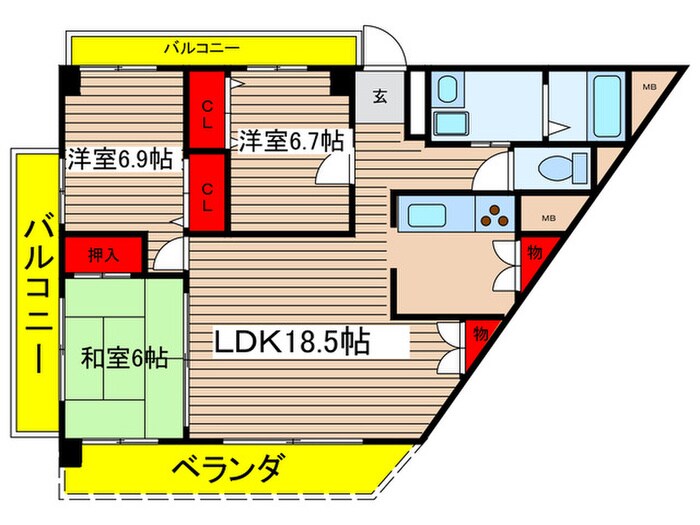 ファヴォ－ル白壁の物件間取画像