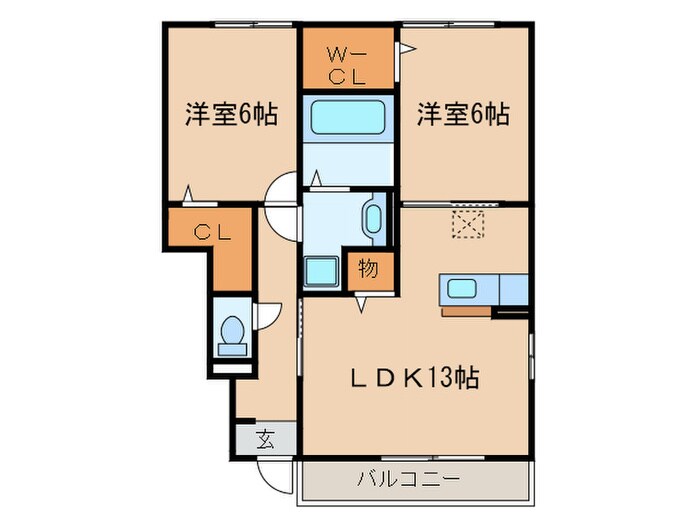 ユーパレスＢ棟の物件間取画像