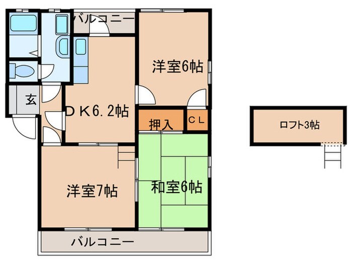 ヴィラパ－クⅡの物件間取画像