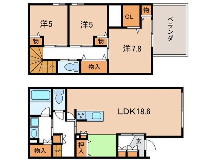 美里2丁目戸建の物件間取画像