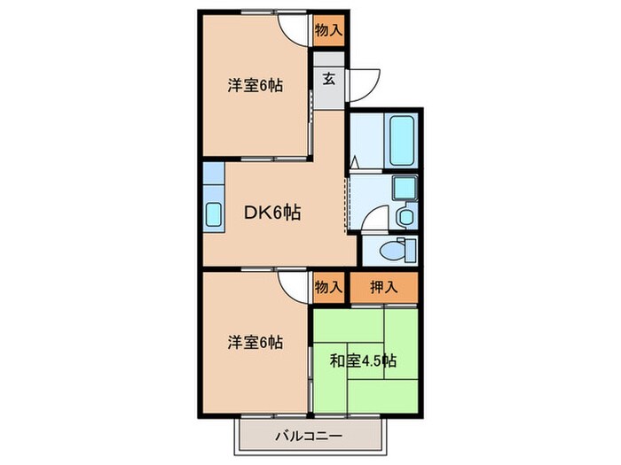 サニーサイドコーポ外堀の物件間取画像