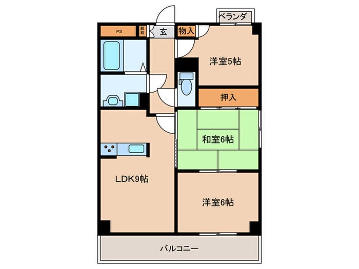 旭丘ハイツの物件間取画像