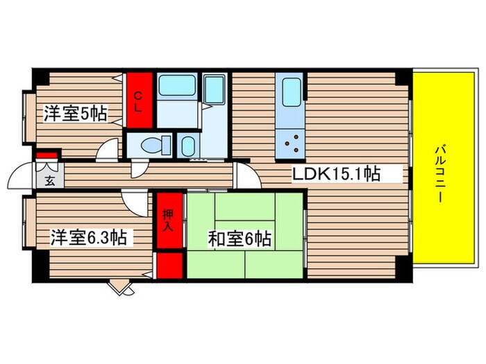 ファ－ニス白壁の物件間取画像