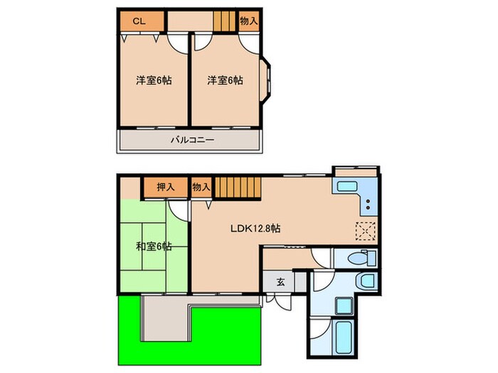 西蔵前町戸建の物件間取画像