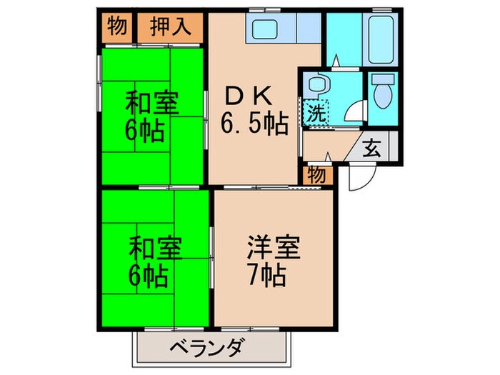 ダウンタウン　A棟の物件間取画像