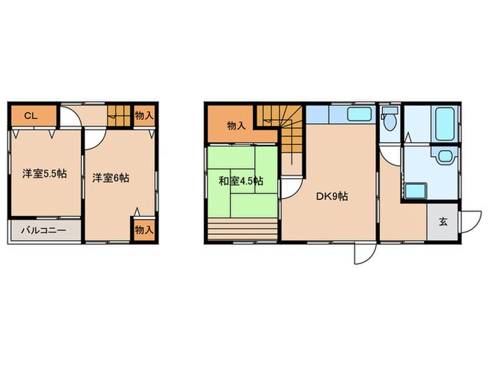 赤間2丁目貸家の物件間取画像