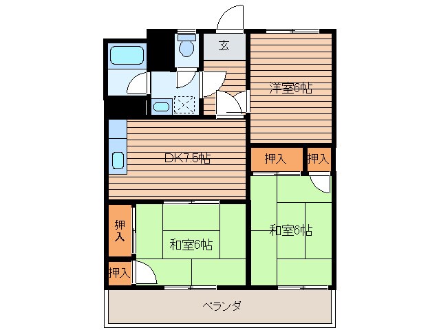 ロイヤルコーポ光国の物件間取画像