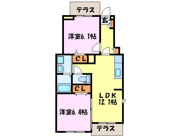 フェリ－チェⅡの物件間取画像