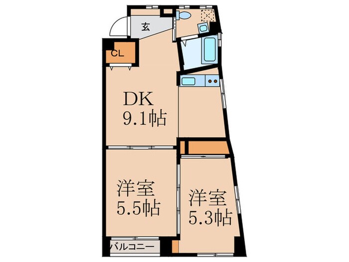 昌栄マンションの物件間取画像