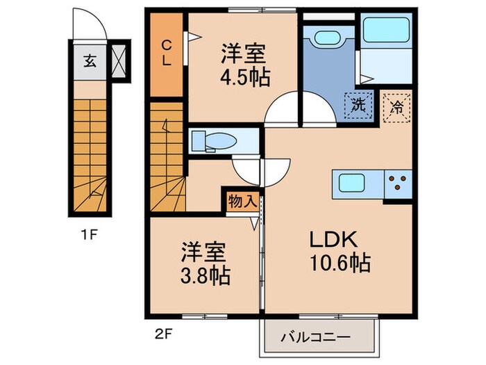 D-roomたかむら　B棟の物件間取画像