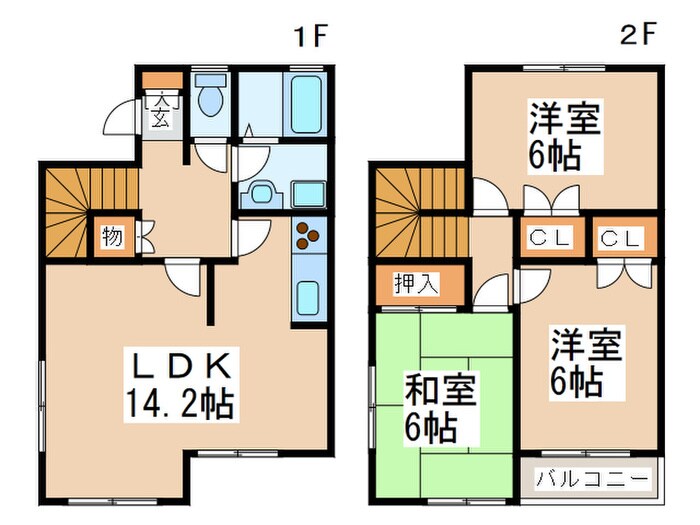 タウンハウス筑紫Ｈの物件間取画像