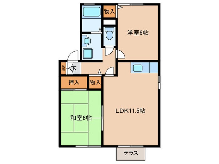 セジュール徳田　Ａ棟の物件間取画像