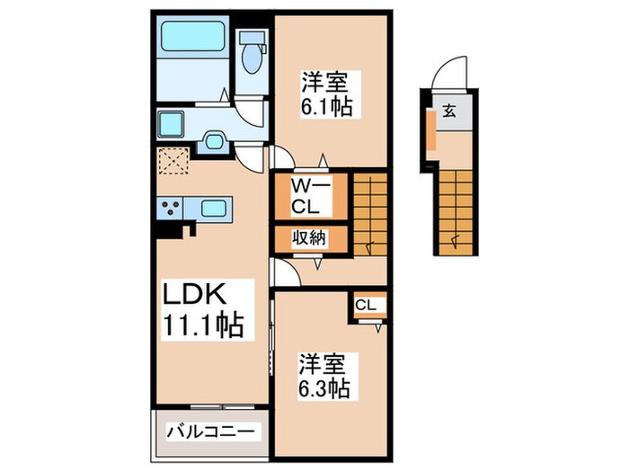 パディハウスⅡの物件間取画像