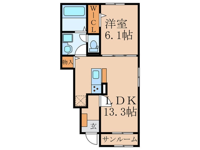 ＤＯ　ＳＯＮ　Ｂ棟の物件間取画像