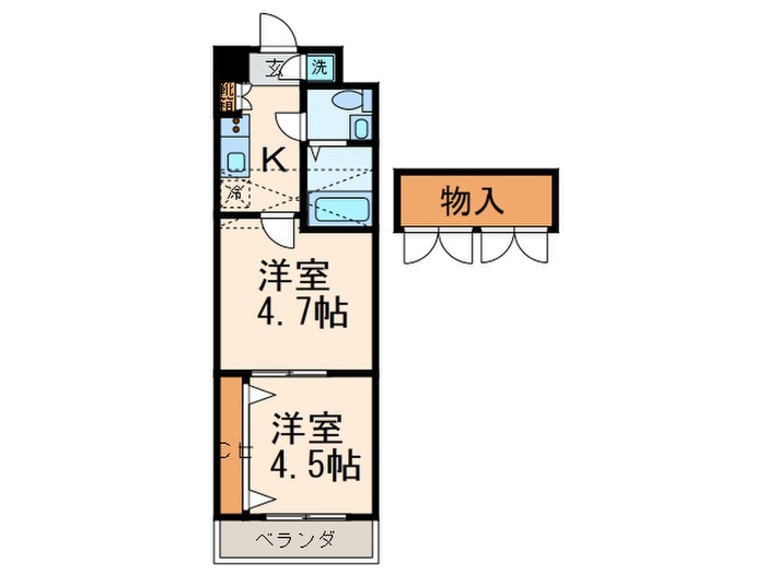 No.46 Vプロジェクト2100天神の物件間取画像