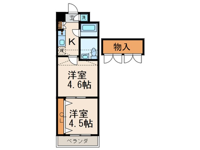 No.46 Vプロジェクト2100天神の物件間取画像