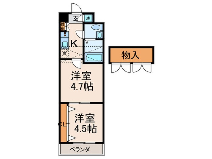 No.46 Vプロジェクト2100天神の物件間取画像