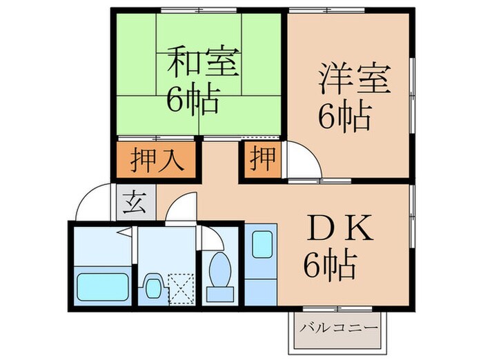 花瀬コーポⅡの物件間取画像