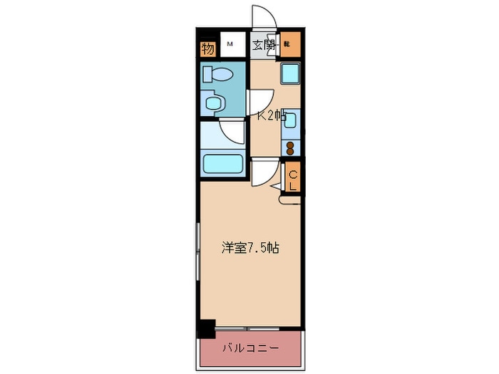 ｴﾝｸﾚｽﾄ天神南(501)の物件間取画像