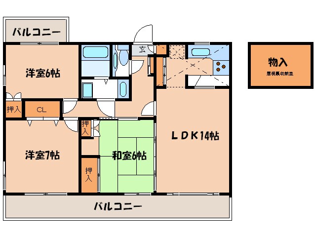 ＲＫ西新の物件間取画像