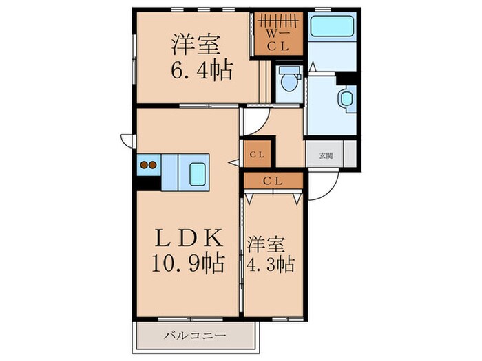 クラ－ジュＤの物件間取画像