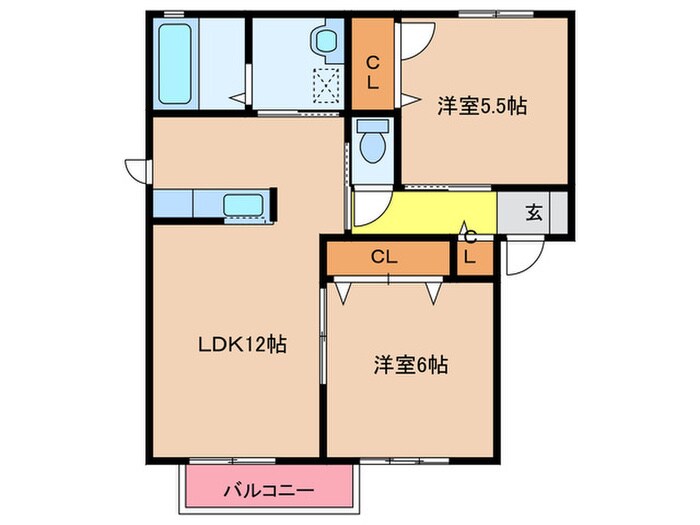 ボンシャンスAの物件間取画像