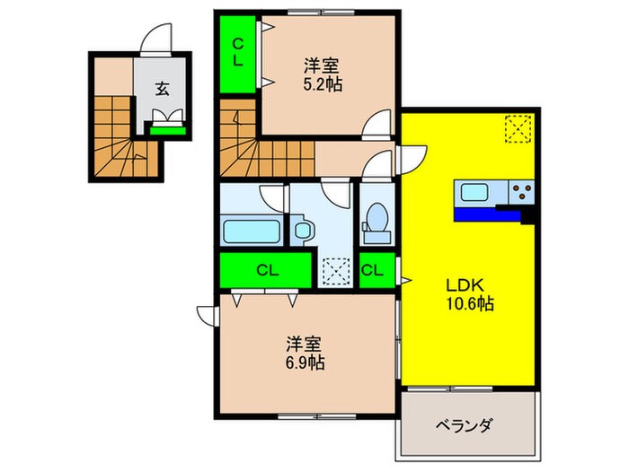 ヴィラ・ミモザの物件間取画像