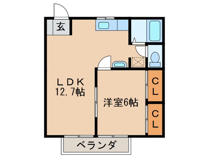 サンハイツ梶山Ｂの物件間取画像