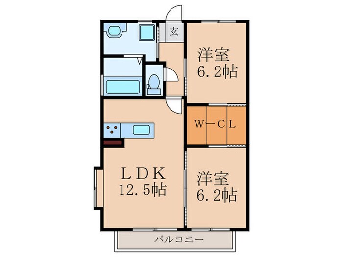 ヴァンベール赤坂　Ａ棟の物件間取画像