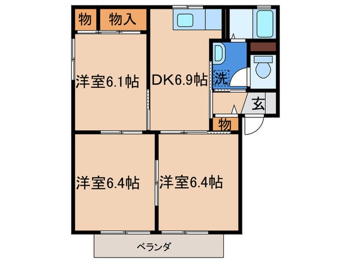 ファ－ネスＡの物件間取画像