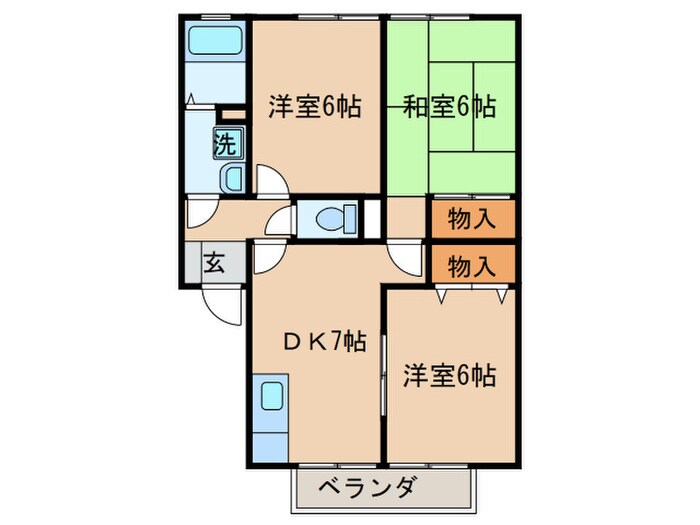 コ－ポ唐戸の物件間取画像