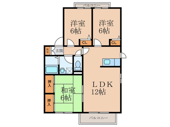 ヴェルデ・ちぐさ　Ｄ棟の物件間取画像