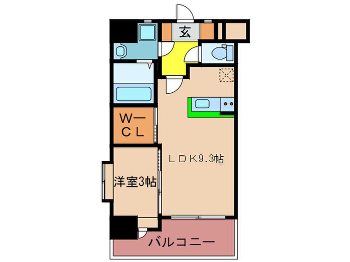 コモテリア渡辺通の物件間取画像