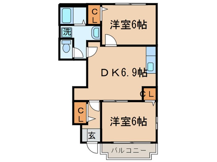 ジュネス馬場 Ｂ棟の物件間取画像