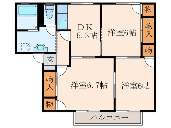 ロイヤルシェルＣ棟の物件間取画像