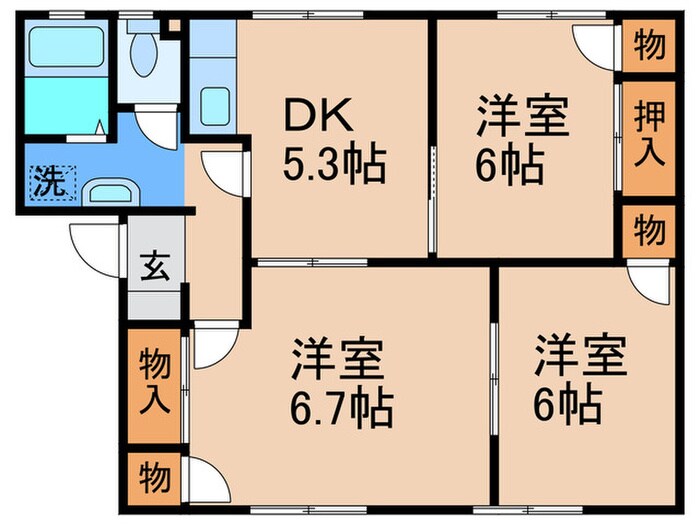 ロイヤルシェルＣ棟の物件間取画像