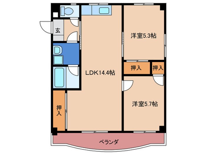 エクセレント若宮の物件間取画像